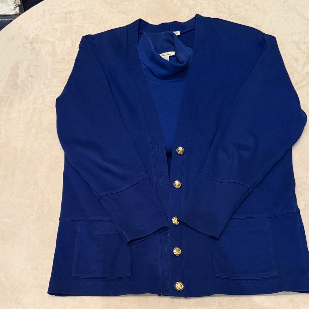 Talbots turtleneck and cardigan set